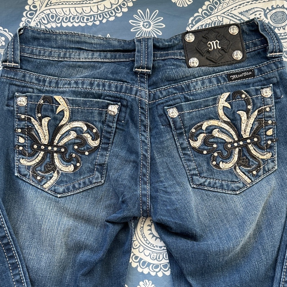 Y2K Miss Me Women's Blue Skinny Jeans - Picture 4 of 4